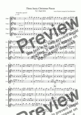 page one of 3 Jazzy Christmas Pieces for Flute Quartet
