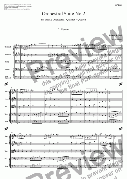 page one of Orchestral Suite No.2 - 6. Menuet