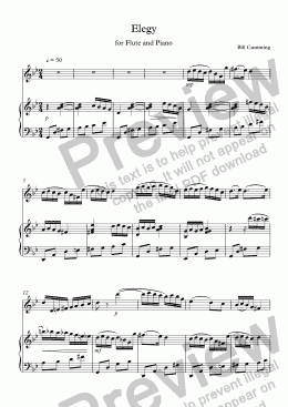 page one of Elegy for Flute and Piano