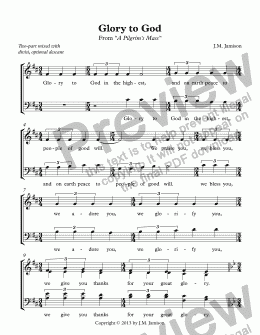 page one of Glory to God (Pilgrim’s Mass) (two-part mixed)