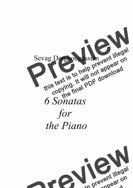 page one of 6 Comic Sonatas - for Piano Solo