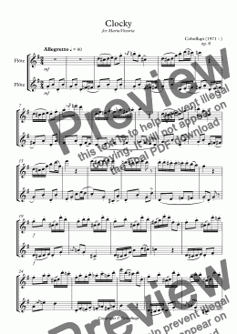 page one of Clocky - 2 Flutes