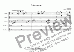 page one of Arabesque no. 1 (Flute Quintet)