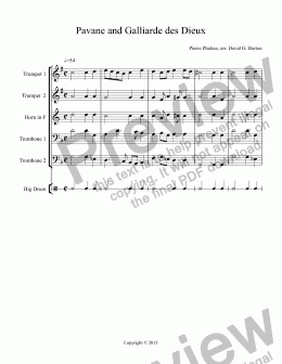page one of  Renaissance Music for Brass: Two Pavanes and Galliardes for Brass Quartet