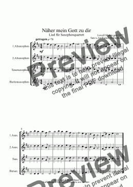 page one of Näher mein Gott zu dir Saxophonquartett