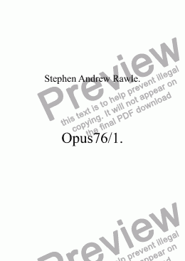 page one of Opus 76/1, At The Point Of No Return.