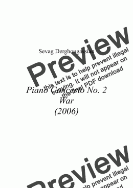 page one of Piano Concerto No. 2, Opus 12 - "WAR"
