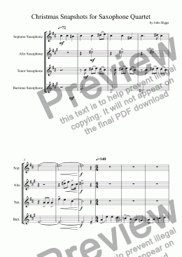 page one of Christmas Snapshots for Saxophone Quartet
