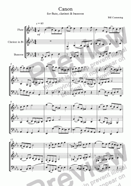 page one of Canon for woodwind trio