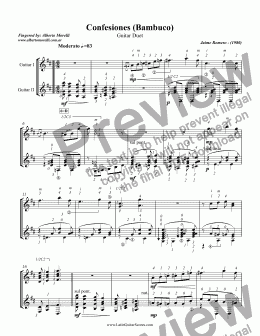 page one of Confesiones (Bambuco) Guitar Duet