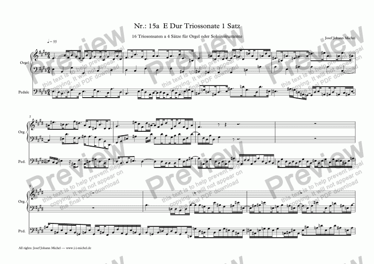 page one of Nr.: 15a  E Dur Triossonate 1 Satz