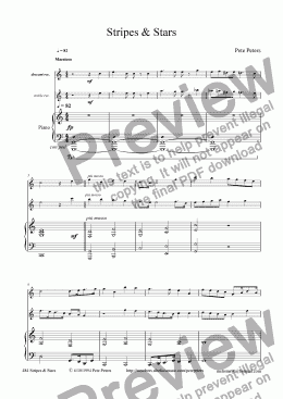 page one of Stripes & Stars (duet + pno)
