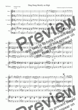 page one of Ding Dong Merrily on High (Jazzy Style!) for Double Reed Quartet