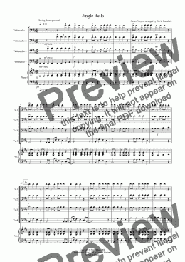 page one of Jingle Bells (Jazzy Style!) for Cello Quartet