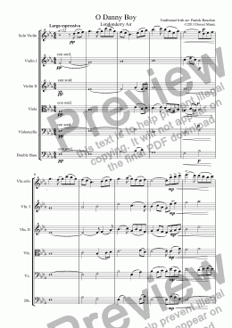 page one of O Danny Boy for String Orchestra