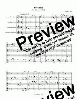 page one of Pastorale (Sax Quartet SATB)
