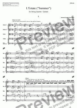 page one of L'Estate ("Summer") - 1. Allegro non molto