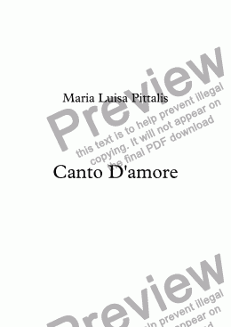 page one of Canto D’amore