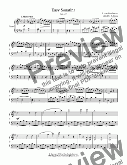 page one of Easy Sonatina No. 37 for piano solo