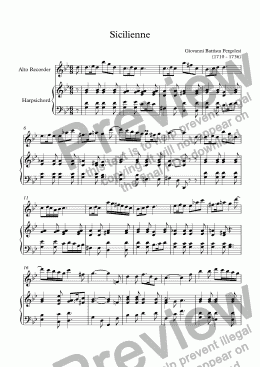 page one of Sicilienne (Pergolesi)