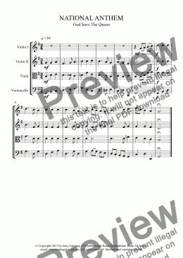 page one of GOD SAVE THE QUEEN (String Quartet)