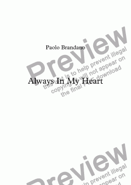 page one of Always In My Heart