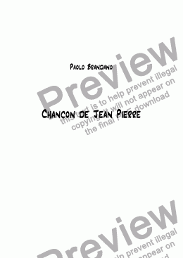 page one of Chançon de Jean Pierre