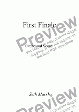 page one of First Finale