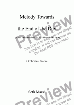 page one of Melody Towards the End of the Day