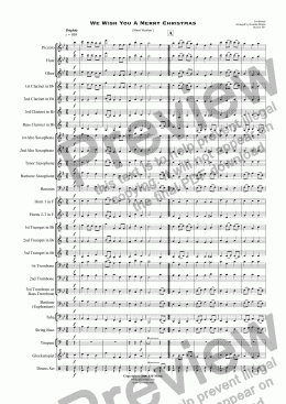 page one of We Wish You A Merry Christmas (Short Version ) - Concert Band