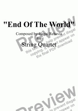 page one of End Of The world