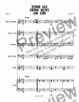 page one of Tenor Sax Swing Blues (Ad Lib)