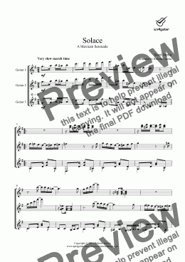 page one of Solace for guitar trio