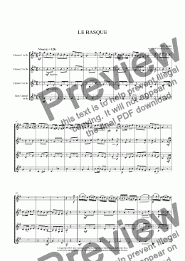 page one of LE BASQUE Clarinet Quartet