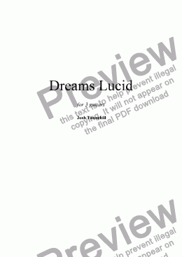 page one of Dreams Lucid