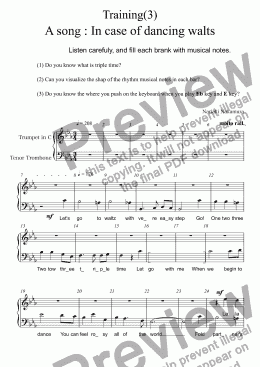 page one of Training(3) A song : In case of dancing walts