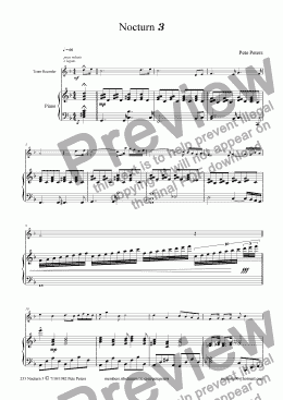 page one of Nocturn 3 (Tenor rec or Flute)