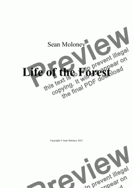 page one of Life of the Forest