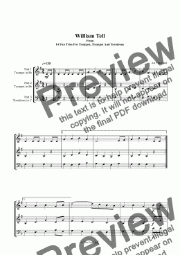 page one of William Tell - Trio For Trumpet, Trumpet And Trombone