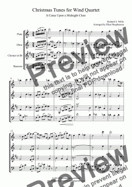 page one of Christmas Tunes for Wind Quartet