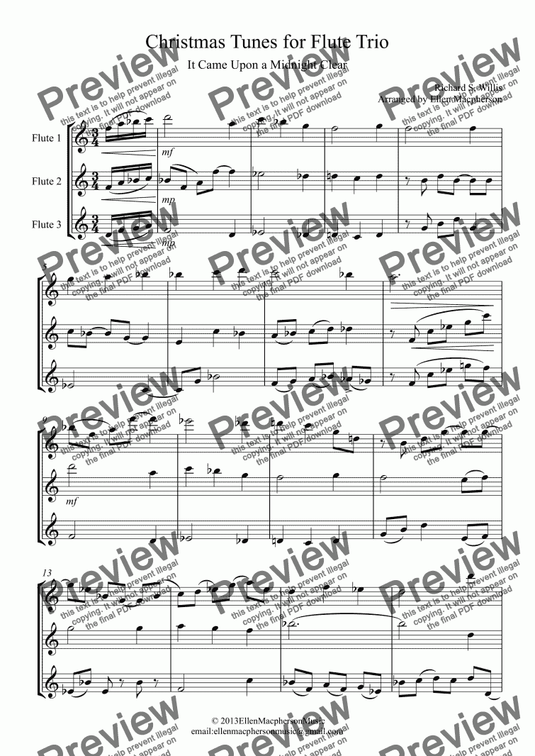 page one of "Jazz it up" for Flute Trio - It Came Upon a Midnight Clear