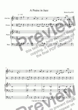 page one of A Praise in Jazz