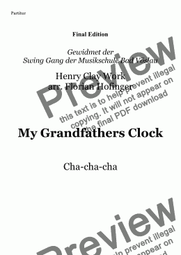 page one of My Grandfathers Clock