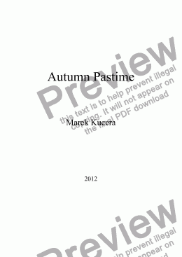 page one of Autumn Pastime For Clarinet And Piano