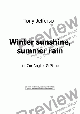 page one of Winter sunshine, summer rain