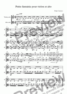 page one of Petite fantaisie pour violon et alto
