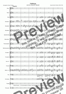 page one of Halleluja from Händel for Concert Band