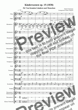 page one of Kinderszenen from Schumann for Concert Band