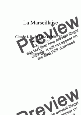 page one of La Marseillaise for String Orchestra/Quartet