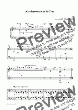 page one of Klaviersonate in Es-Dur